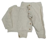 2set - Světlebéžový vzorovaný svetr + pletené tepláky Matalan