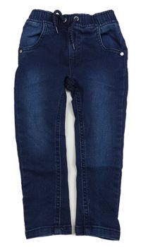 Tmavomodré teplákové skinny rifle Dunnes