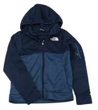 Tmavomodrá prepínaci funkčná mikina s logom a kapucňou zn. The North Face