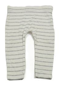 Bielo-sivé pruhované úpletové legíny F&F