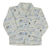 Biela prepínaci mikina s nápismi a golierikom