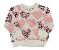 Biela mikina so srdiečkami