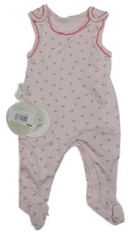 Nové - Světlerůžové dupačky s mašľami