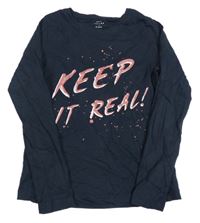 Tmavomodré triko s nápisem Name it