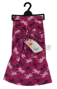 Nové - 2set - Fuchsiová fleecová čepice s jednorožci + šála NKD