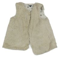 Béžová kožušinová podšitá vesta Kiabi