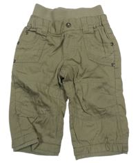 Pískové plátěné podšité kalhoty s úpletovým pasem Vertbaudet