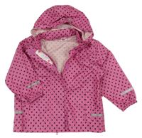 Tmavoružová šušťáková nepromokavá bunda s hviezdami a kapucňou Papagino