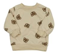 Béžová mikina s medvědy