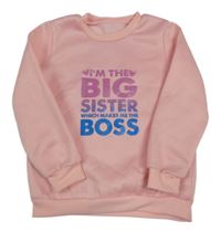 Ružová mikina s nápisom