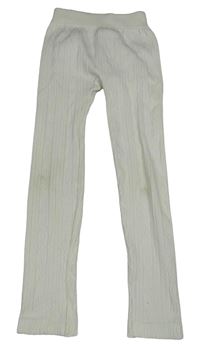 Smotanové vzorované pletené legíny X-Mail