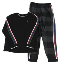 Černo-tmavošedé pyžamo Next