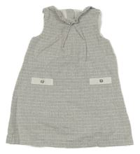 Sivé melírované trblietavé šaty s volánem Miniclub