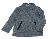 Tmavomodré melírované tričko s komínovým golierom S. Oliver