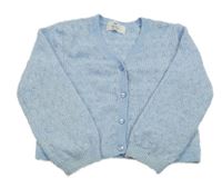 Modrý perforovaný vlnený prepínaci sveter H&M