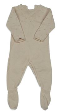 Světlebéžový vlněný overal s 3D puntíky