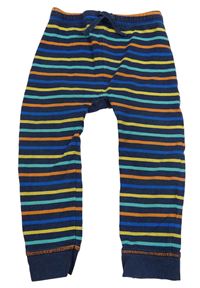 Tmavomodro-farebné pruhované ľahké tepláky Jojo Maman Bébé