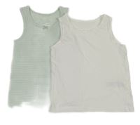 2x košilka - zeleno-bílá pruhovaná + biela