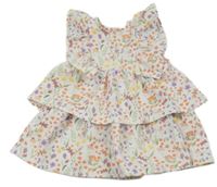 Nové - Smotanové kvetované šaty s volány Pep&Co