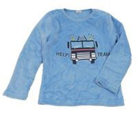 Modrá chlpatá mikina s autom