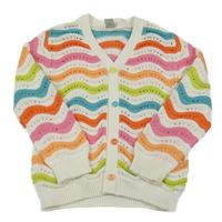 Smetanovo-barevný vzorovaný propínací svetr Tu