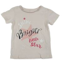 Svetloružové tričko s hviezdami a nápisom