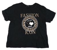 Čierne tričko s potlačou a nápisom Pep&Co