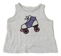 Svetlosivý melírovaný top s bruslí z flitrů H&M