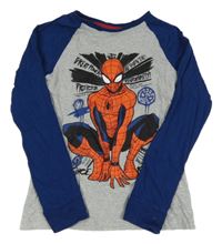 Šedo-tmavomodré pyžamové triko se Spidermanem C&A