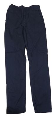 Tmavomodré plátenné chino nohavice H&M