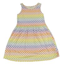 Bielo-farebné kockované bavlnené šaty H&M