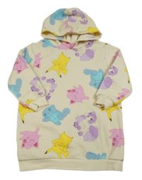 Smetanovo-barevná dlouhá mikina s pokémony a kapucí H&M