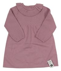Nové - růžové vzorované svetrové šaty Dunnes Stores 