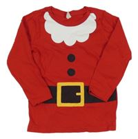 Červené tričko s potiskem - Santa H&M
