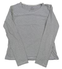 Sivo-čierne pruhované tričko H&M