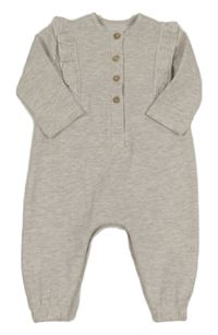 Smotanový rebrovaný overal s volánikmi George