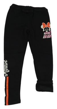 Černé zateplené legíny s Minnie Disney