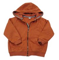 Hnedá prepínaci mikina s kapucňou Tu