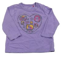 Fialové triko s obrázky Esprit