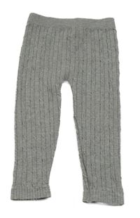 Šedé vzorované úpletové legíny Yd.