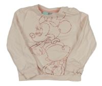 Svetloružová ľahká mikina s Minnie Disney