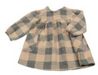 Starorůžovo-sivé kockované úpletové šaty F&F