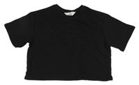 Černé teplákové crop tričko H&M