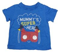 Modré tričko s nápisem Rebel