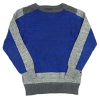 Modro-sivý melírovaný sveter Next