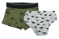 2set - Khaki boxerky s diny + sivé slipy s diny F&F