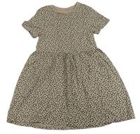 Béžovo-čierne šaty s leopardím vzorom M&S