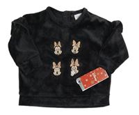 Antracitová plyšová mikina s Minnie Disney