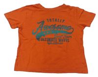 Oranžové tričko s nápisom Primark