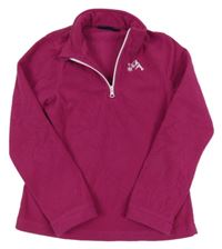 Fuchsiová fleecová funkčná mikina s výšivkou zn. Crivit